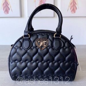 JUICY COUTURE Bag Flawless Dome Satchel - Black Quilted Hearts